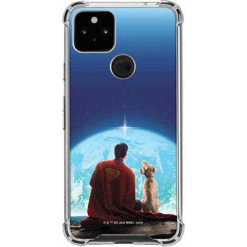 Superman 2025 Superman & Krypto watch the Earth Google Pixel 5a 5G Clear Case